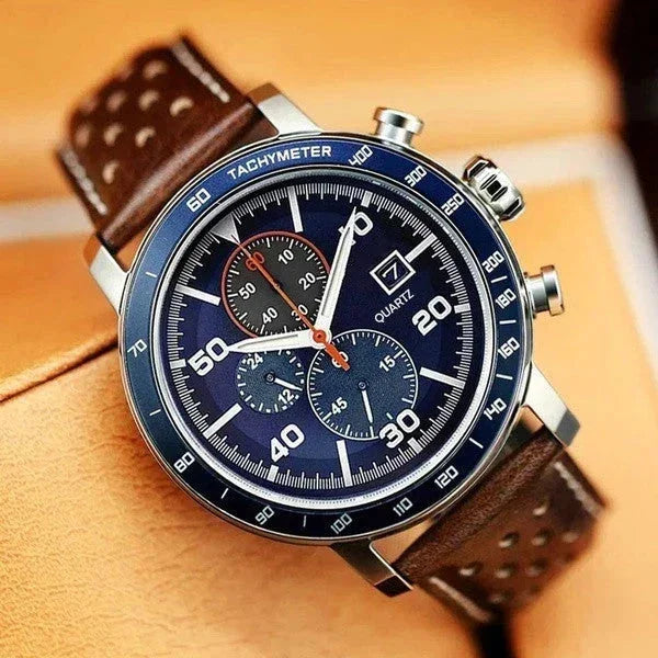 Montre-bracelet à quartz multifonction pour homme