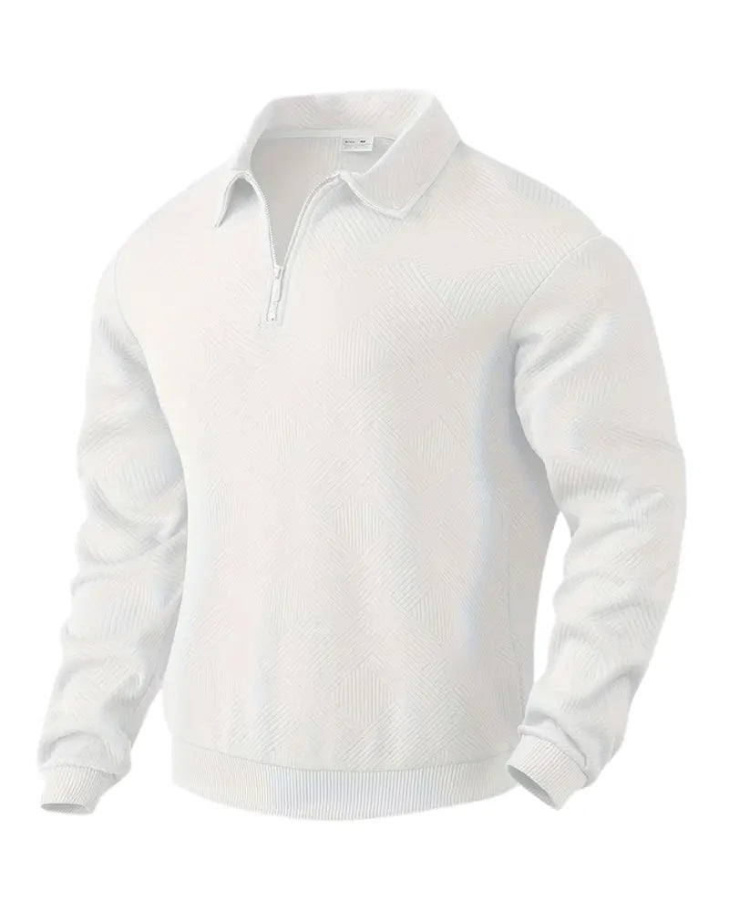 Pull design géométrique vintage avec fermeture éclair