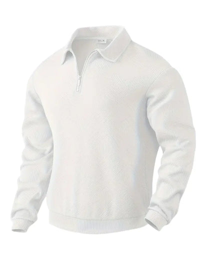 Pull design géométrique vintage avec fermeture éclair