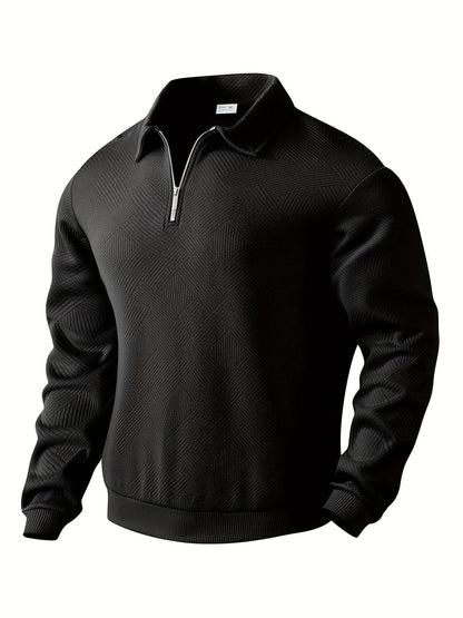 Pull design géométrique vintage avec fermeture éclair