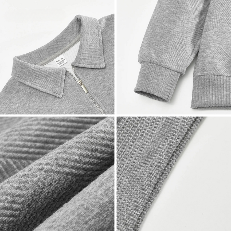 Pull design géométrique vintage avec fermeture éclair