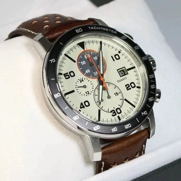 Montre-bracelet à quartz multifonction pour homme