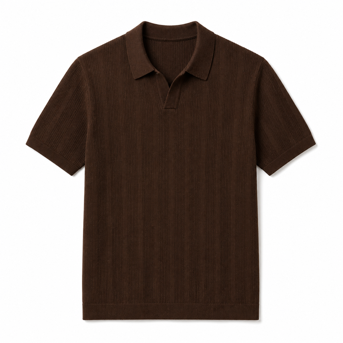 Klassisches Rippstrick-Poloshirt