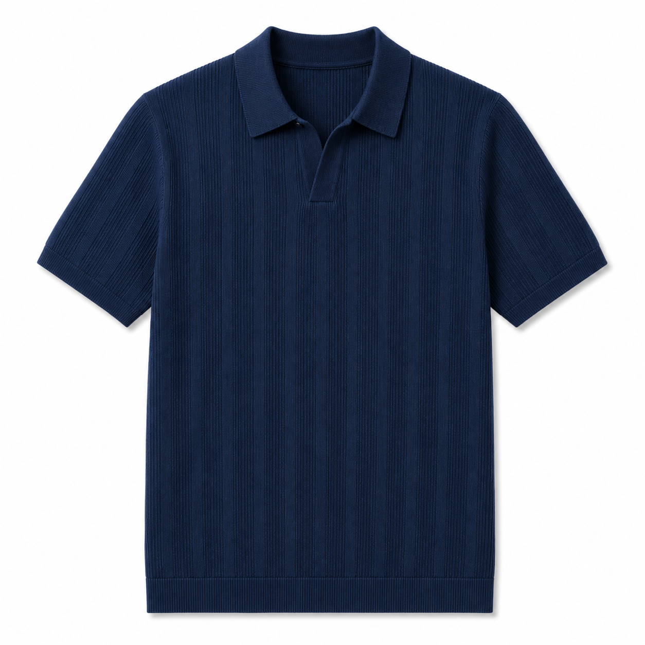 Klassisches Rippstrick-Poloshirt