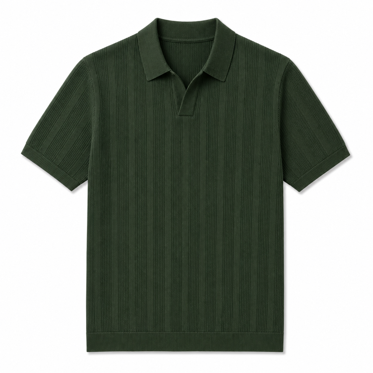 Klassisches Rippstrick-Poloshirt