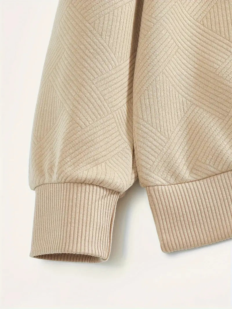 Pull design géométrique vintage avec fermeture éclair