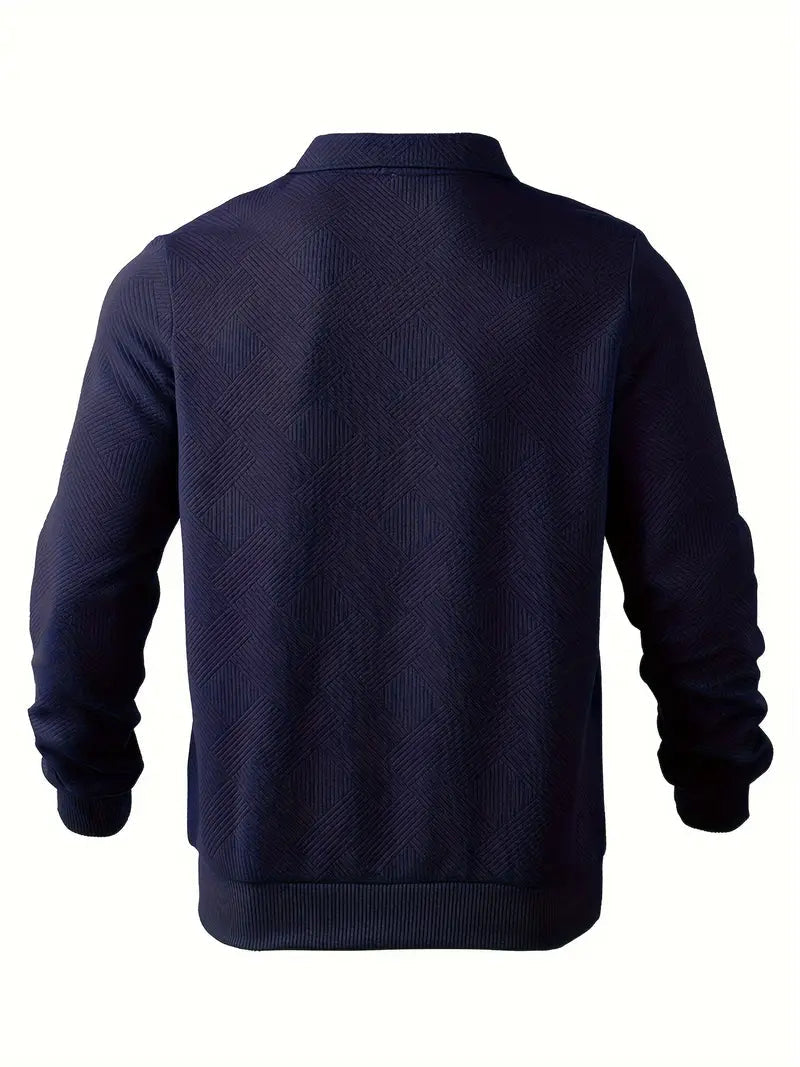 Pull design géométrique vintage avec fermeture éclair