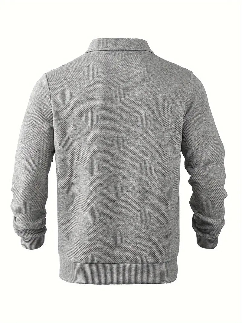 Pull design géométrique vintage avec fermeture éclair
