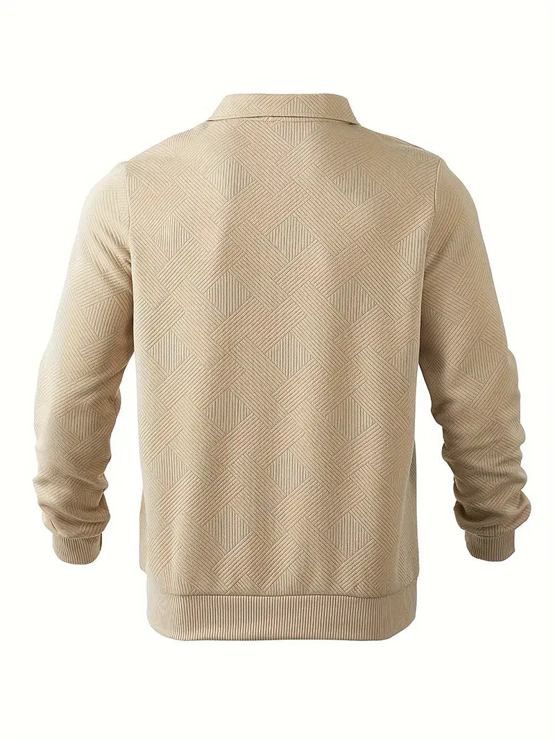 Pull design géométrique vintage avec fermeture éclair