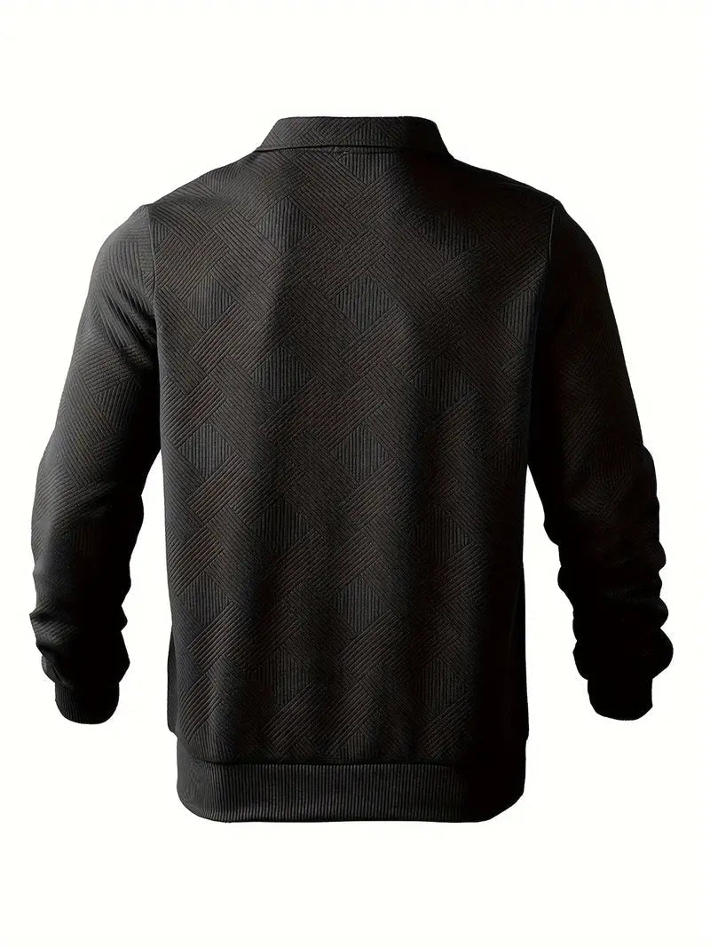 Pull design géométrique vintage avec fermeture éclair